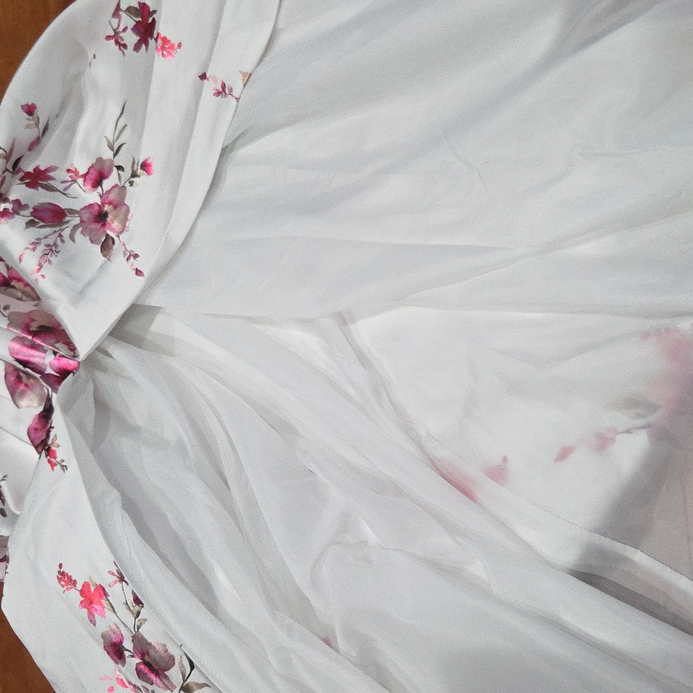 B Darlin White and Pink Floral Prom Dress - Picture 10 of 10